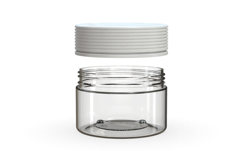 220CC/7.5FL.OZ Spiral CR - XL Container With Inner Seal & Tamper - Clear Natural With Opaque White Lid - Copackr.com