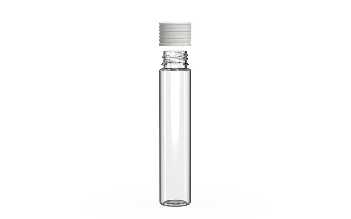 Spiral CR - Tube 115mm with Inner Seal & Tamper - Clear Natural (Transparent) with Opaque White Lid