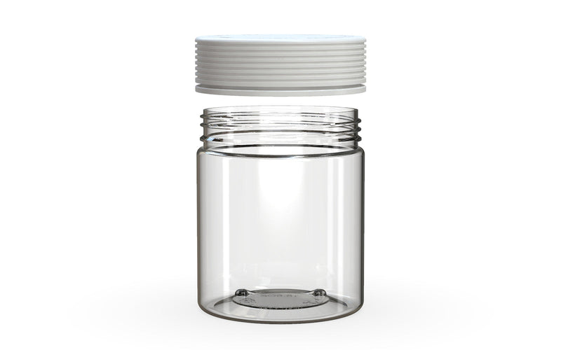 550CC/18.5FL.OZ Spiral CR - XL Container With Inner Seal & Tamper - Clear Natural With Opaque White Lid - Copackr.com