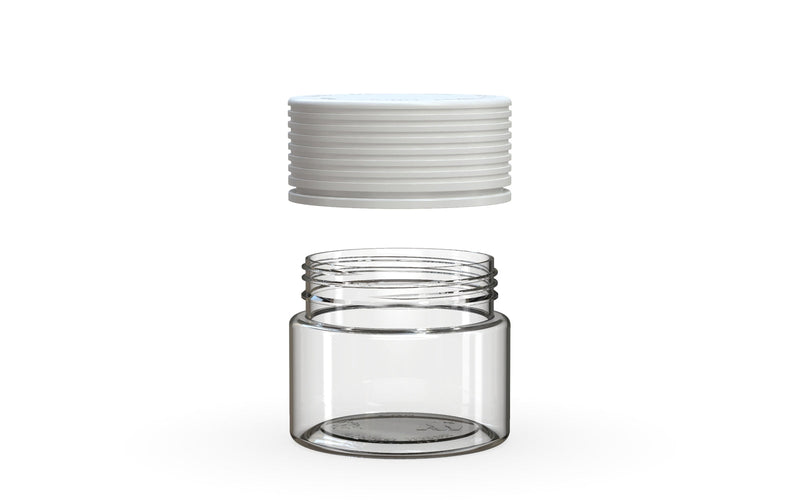 60CC/2FL.OZ Spiral CR - Container With Inner Seal & Tamper - Clear Natural With Opaque White Lid - Copackr.com