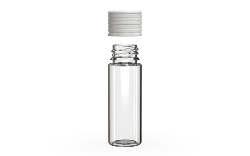 Spiral CR - Tube 65mm with Inner Seal & Tamper - Clear Natural (Transparent) with Opaque White Lid - Copackr.com
