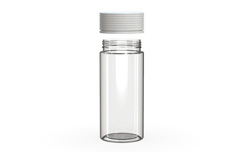 240CC/8FL.OZ Spiral CR - Container With Inner Seal & Tamper - Clear Natural With Opaque White Lid - Copackr.com