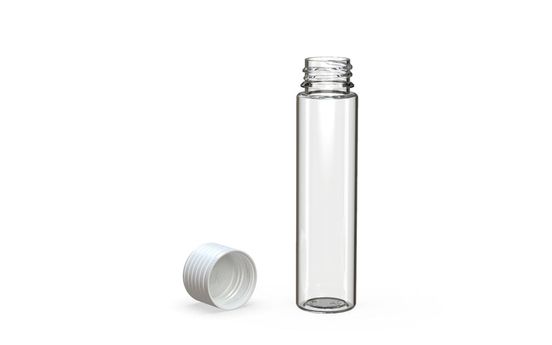 Spiral CR - Tube 95mm with Inner Seal & Tamper - Clear Natural (Transparent) with Opaque White Lid - Copackr.com