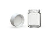 120CC/4FL.OZ/120ML Spiral CR - Container With Inner Seal & Tamper - Clear Natural With Opaque White Lid - Copackr.com