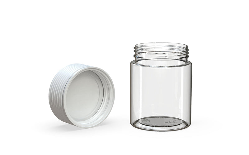 120CC/4FL.OZ/120ML Spiral CR - Container With Inner Seal & Tamper - Clear Natural With Opaque White Lid - Copackr.com