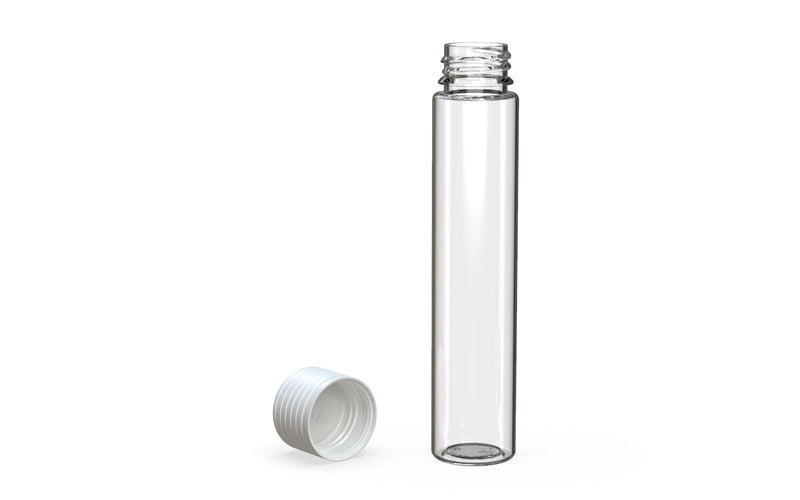 Spiral CR - Tube 115mm with Inner Seal & Tamper - Clear Natural (Transparent) with Opaque White Lid - Copackr.com