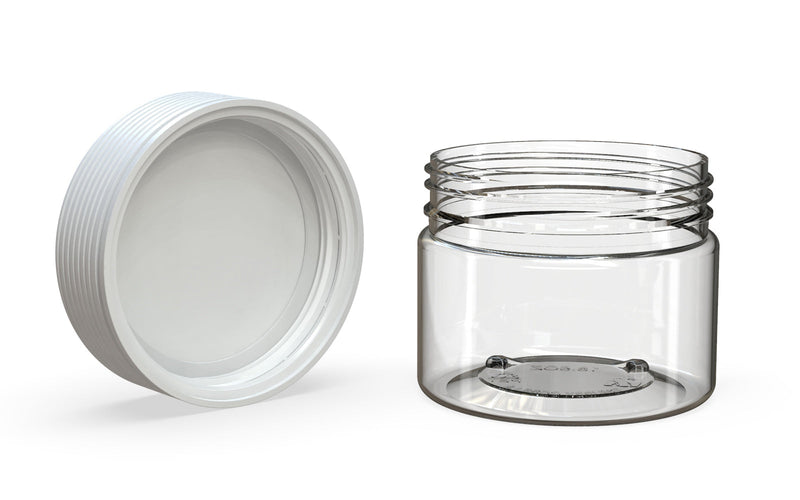 300CC/10FL.OZ Spiral CR - XL Container With Inner Seal & Tamper - Clear Natural With Opaque White Lid - Copackr.com