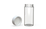 240CC/8FL.OZ Spiral CR - Container With Inner Seal & Tamper - Clear Natural With Opaque White Lid - Copackr.com