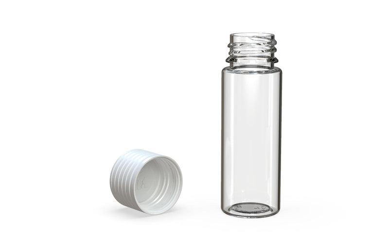 Spiral CR - Tube 65mm with Inner Seal & Tamper - Clear Natural (Transparent) with Opaque White Lid - Copackr.com