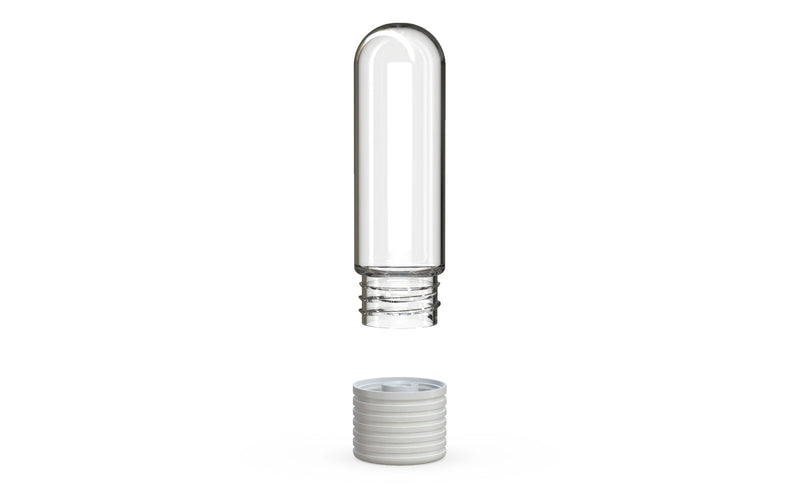 510 Cartridge Spiral CR Container Round Top - Clear Natural With Opaque White Lid - Copackr.com