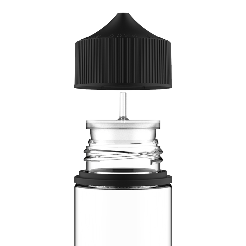 Chubby Gorilla - 120ML Unicorn Bottle - Clear Bottle / Black Cap - V3 - Copackr.com
