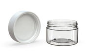 220CC/7.5FL.OZ Spiral CR - XL Container With Inner Seal & Tamper - Clear Natural With Opaque White Lid - Copackr.com