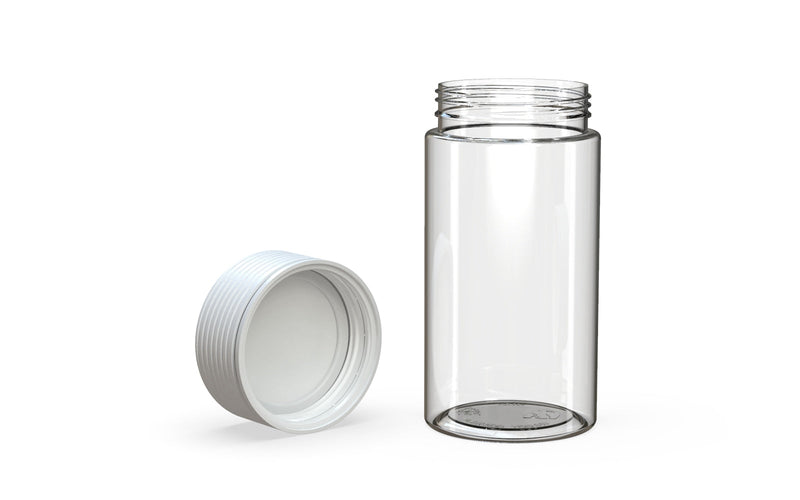 180CC/6FL.OZ Spiral CR - Container With Inner Seal & Tamper - Clear Natural With Opaque White Lid - Copackr.com
