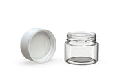 60CC/2FL.OZ Spiral CR - Container With Inner Seal & Tamper - Clear Natural With Opaque White Lid - Copackr.com