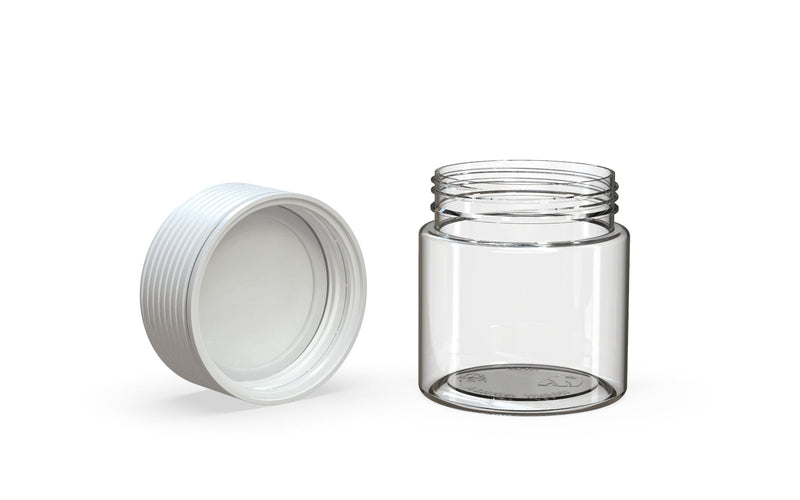 90CC/3FL.OZ Spiral CR - Container With Inner Seal & Tamper - Clear Natural With Opaque White Lid - Copackr.com
