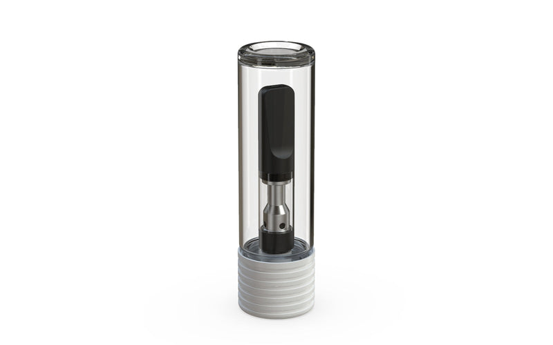 510 Cartridge Spiral CR Container Flat Top - Clear Natural With Opaque White Lid - Copackr.com