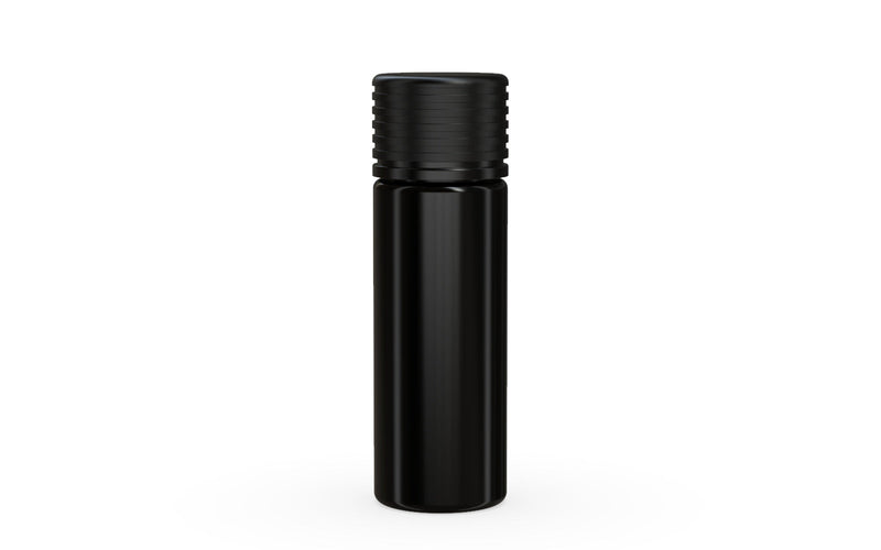 Spiral CR - Tube 65mm with Inner Seal & Tamper - Opaque Black with Opaque Black Lid - Copackr.com