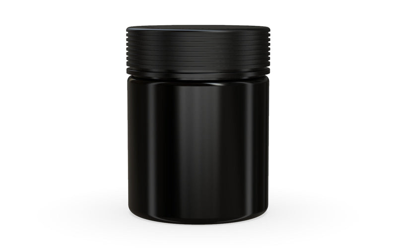 550CC/18.5FL.OZ Spiral CR - XL Container With Inner Seal & Tamper - Opaque Black With Opaque Black Lid - Copackr.com