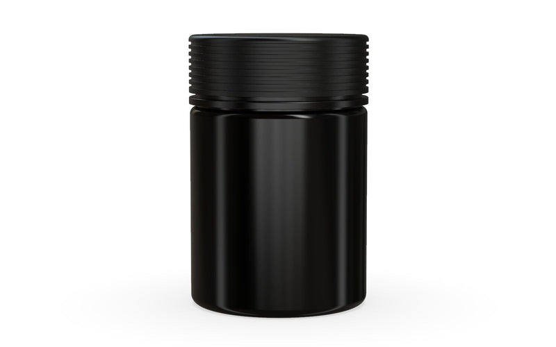 650CC/21.5FL.OZ Spiral CR - XL Container With Inner Seal & Tamper - Opaque Black Container With Opaque Black Lid - Copackr.com
