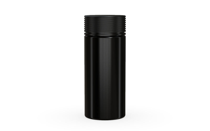 240CC/8FL.OZ Spiral CR - Container With Inner Seal & Tamper - Opaque Black With Opaque Black Lid - Copackr.com