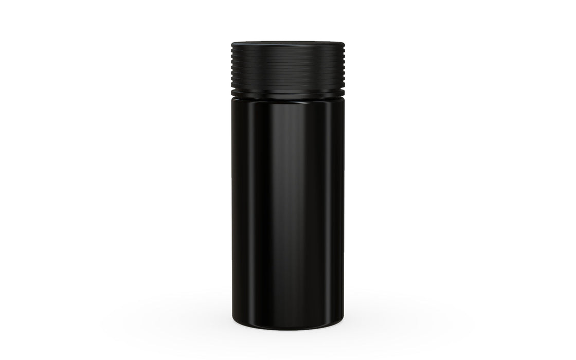 240CC/8FL.OZ Spiral CR - Container With Inner Seal & Tamper - Opaque Black With Opaque Black Lid