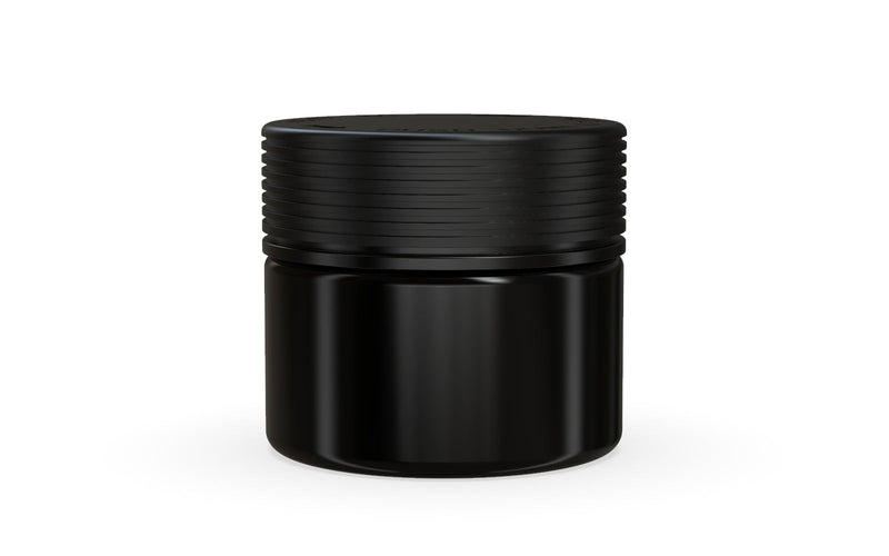 300CC/10FL.OZ Spiral CR - XL Container With Inner Seal & Tamper - Opaque Black With Opaque Black Lid - Copackr.com
