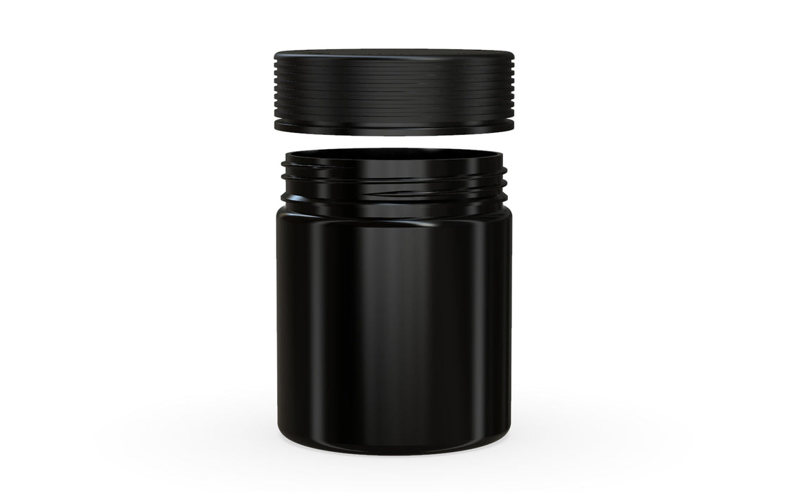 550CC/18.5FL.OZ Spiral CR - XL Container mit Innensiegel & Tamper - Opak Schwarz mit Opak Schwarzem Deckel