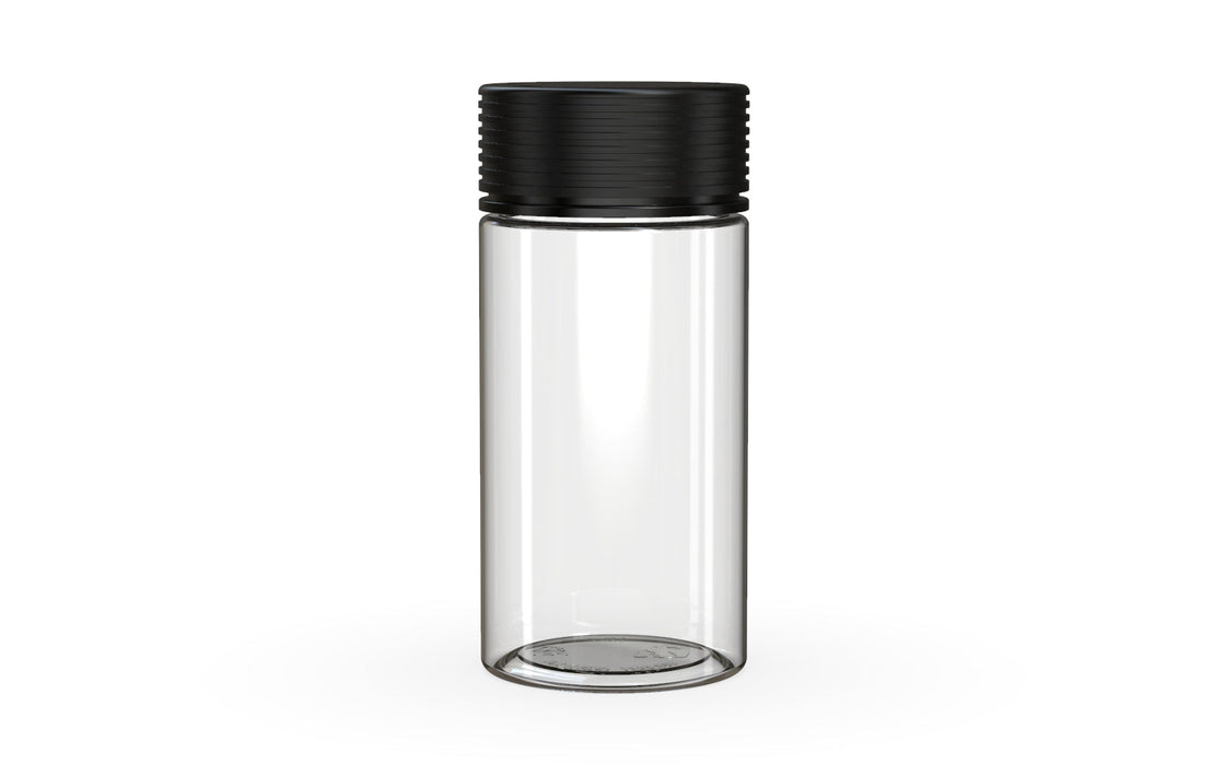 180CC/6FL.OZ Spiral CR - Container - Klar Natur mit undurchsichtigem schwarzen Deckel