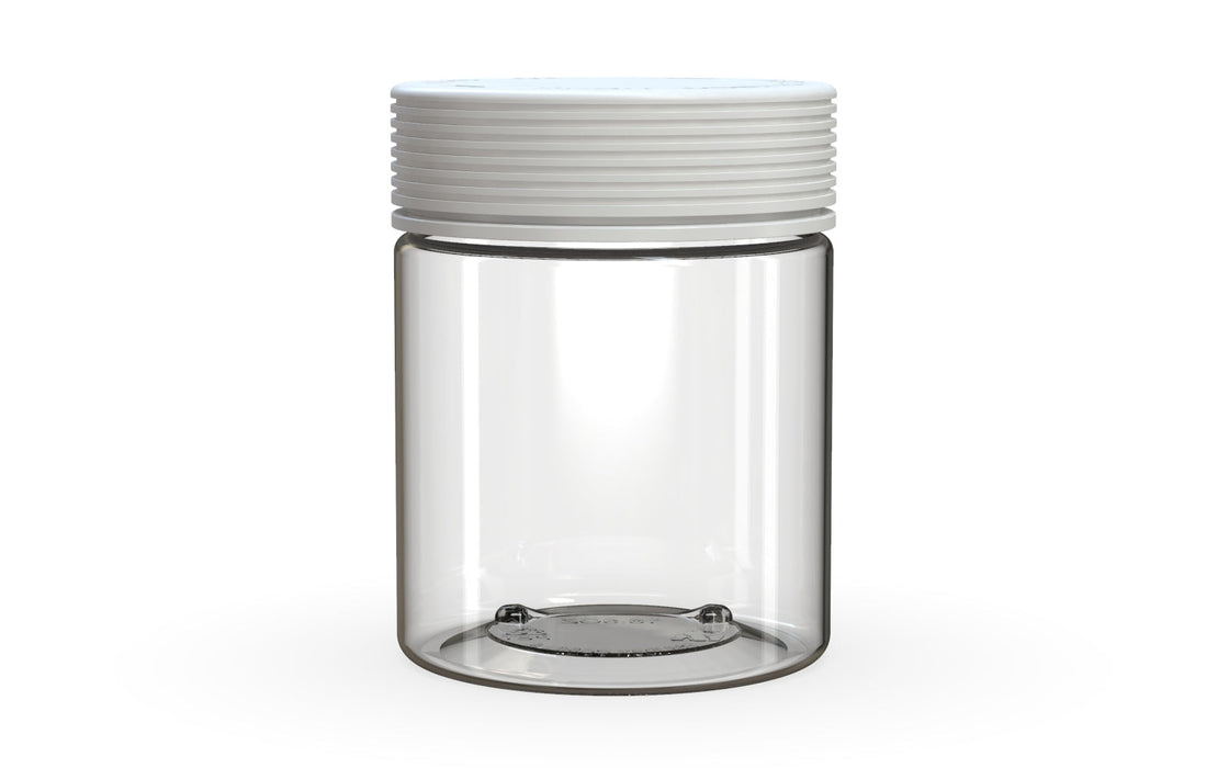 550CC/18.5FL.OZ Spiral CR - XL Container mit Innensiegel & Tamper - Klar Natur mit undurchsichtigem weißen Deckel