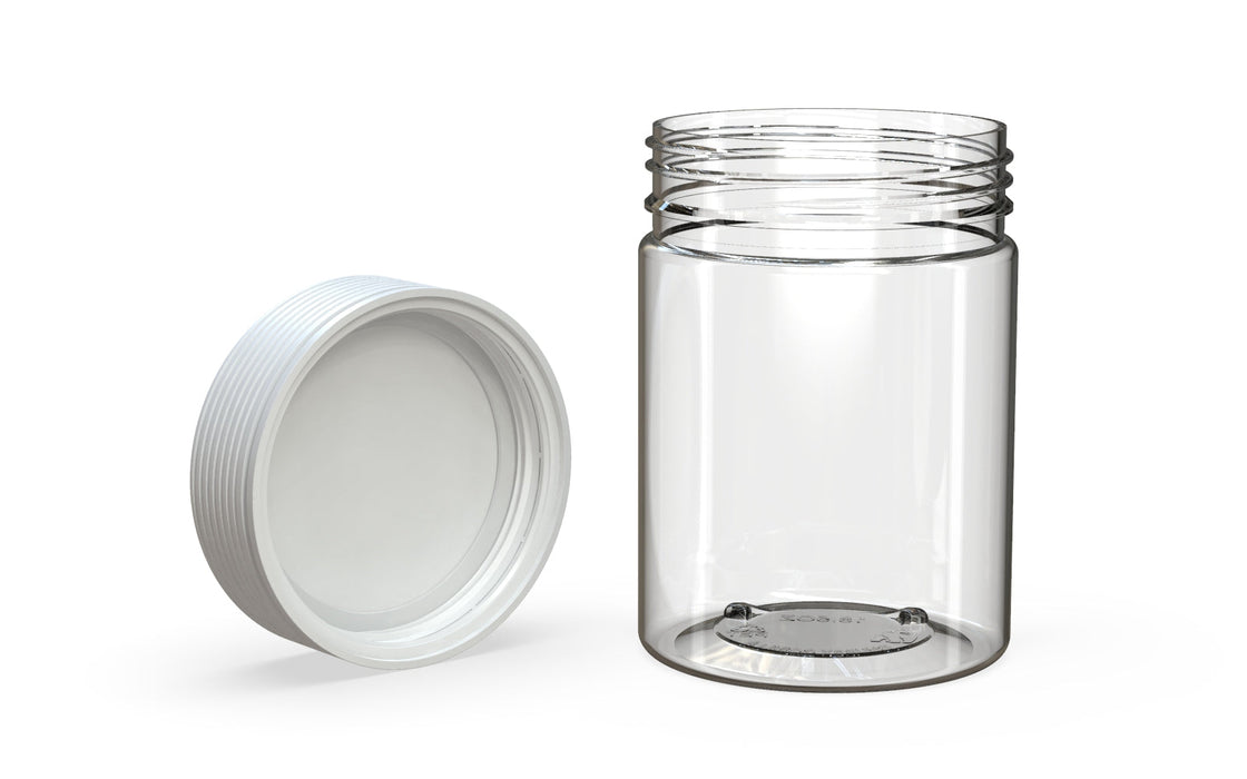 650CC/21.5FL.OZ Spiral CR - XL Container mit Innensiegel & Tamper - Klar Natur mit undurchsichtigem weißen Deckel