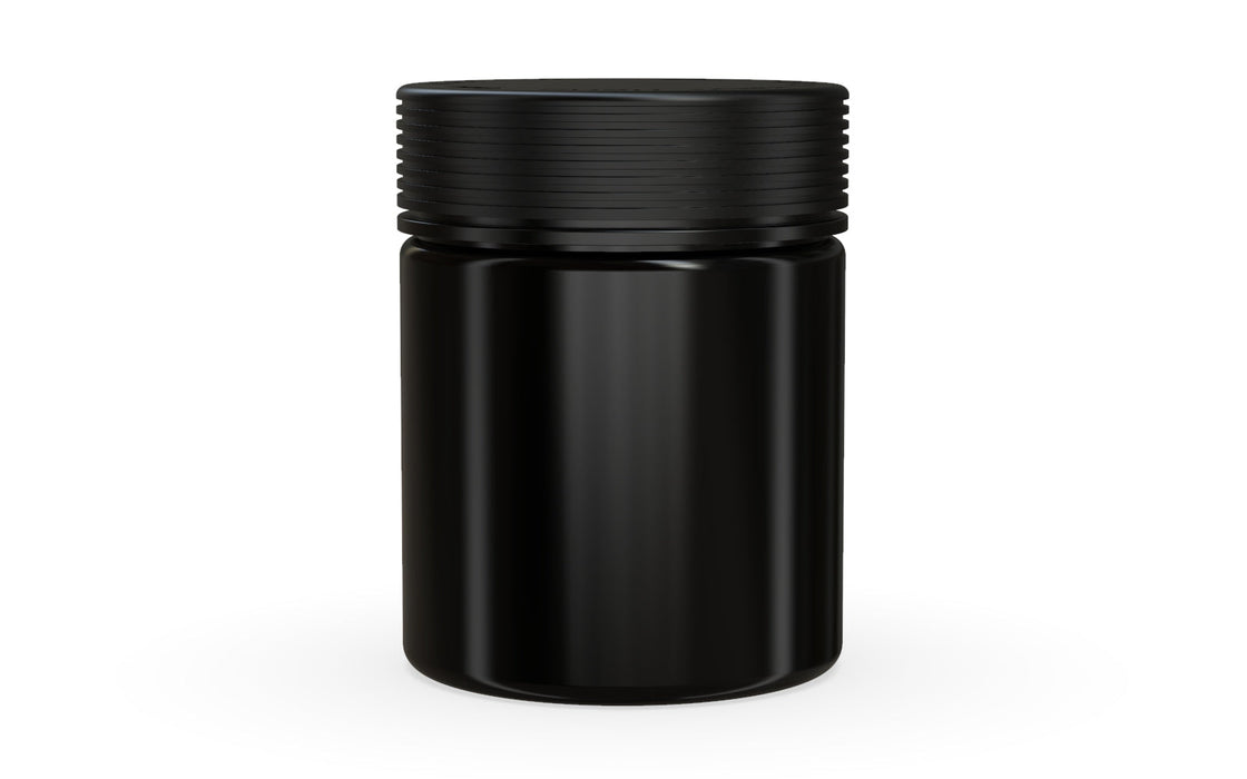 550CC/18.5FL.OZ Spiral CR - XL Container mit Innensiegel & Tamper - Opak Schwarz mit Opak Schwarzem Deckel