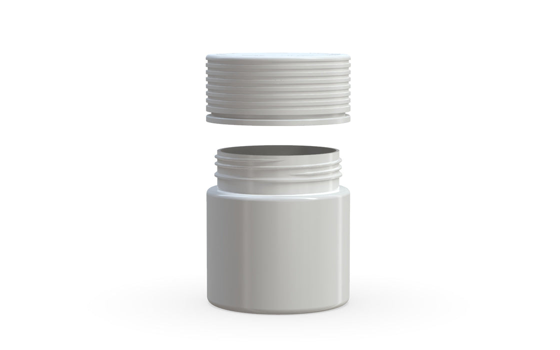 90CC/3FL.OZ Spiral CR - Envase con precinto interior y precinto de seguridad - Blanco opaco Con tapa blanca opaca