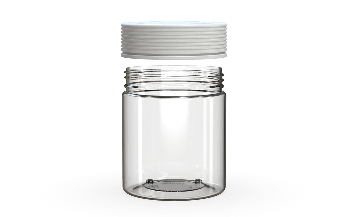 550CC/18.5FL.OZ Spiral CR - Contenedor XL Con Precinto Interior Y Tamper - Transparente Natural Con Tapa Blanca Opaca