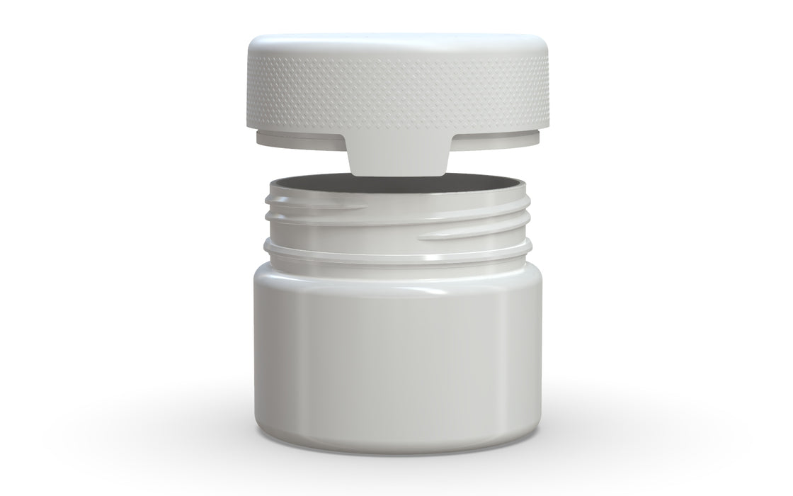 300CC/10FL.OZ/300ML Aviator CR - XL Container With Inner Seal & Tamper - Opaque White With Opaque White Lid