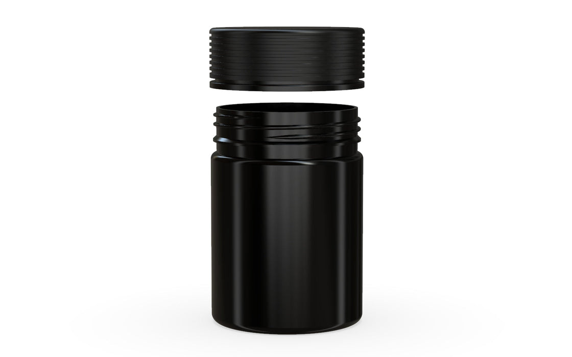 650CC/21.5FL.OZ Spiral CR - XL Container With Inner Seal & Tamper - Opaque Black Container With Opaque Black Lid