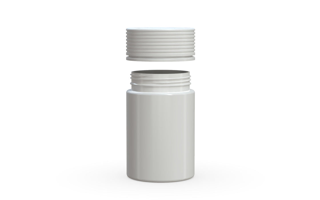 150CC/5OZ Spiral CR - Contenant avec sceau intérieur et inviolabilité - blanc opaque avec couvercle blanc opaque