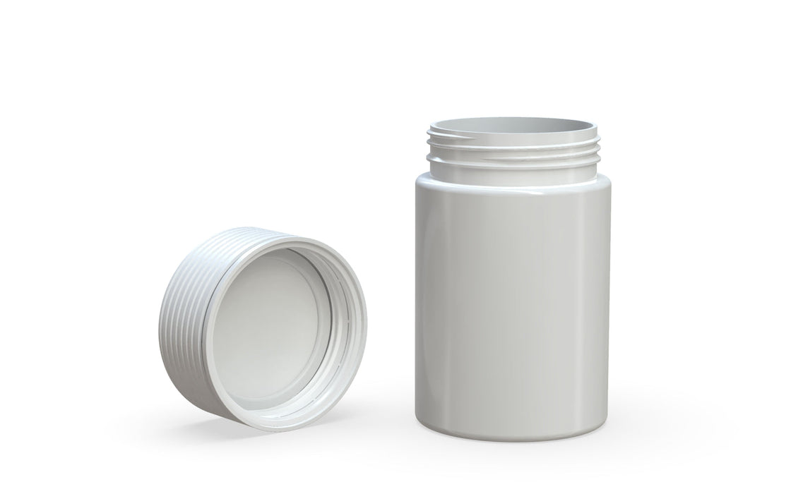 150CC/5OZ Spiral CR - Contenant avec sceau intérieur et inviolabilité - blanc opaque avec couvercle blanc opaque