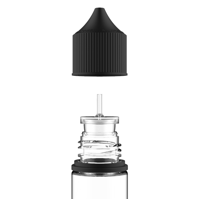 Chubby Gorilla - Bouteille 50ML Unicorn - Bouteille transparente / Bouchon noir - V3 - Copackr.com