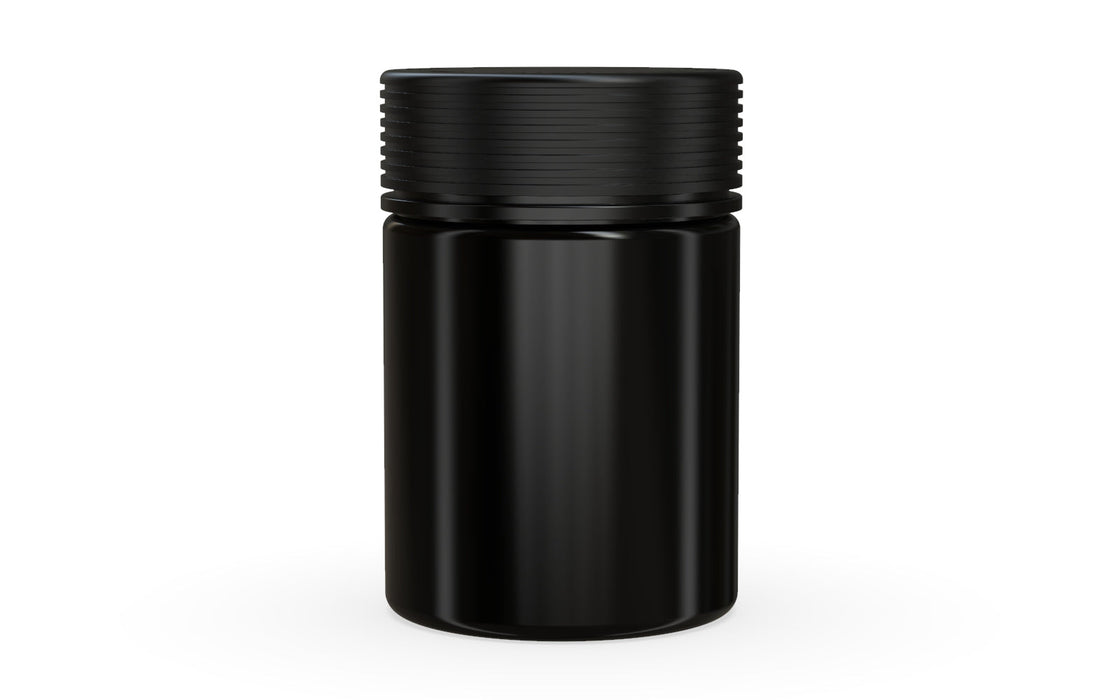 650CC/21.5FL.OZ Spiral CR - XL Container With Inner Seal & Tamper - Opaque Black Container With Opaque Black Lid