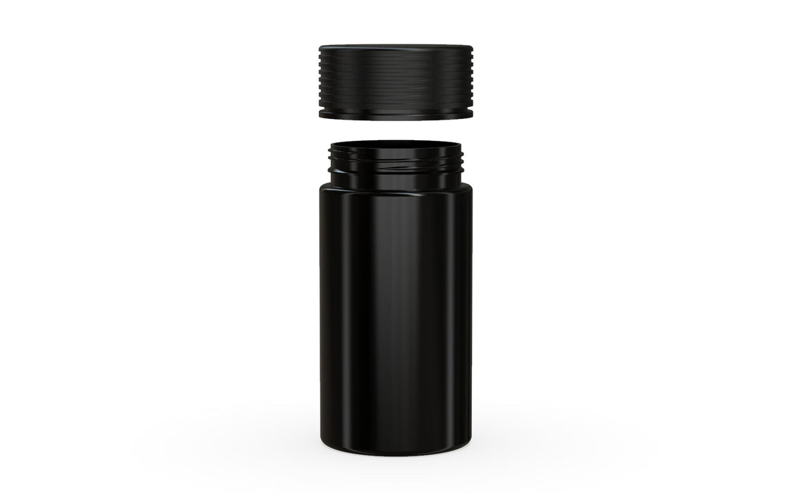 180CC/6FL.OZ Spiral CR - Contenitore con sigillo interno e manomissione - Nero opaco con coperchio nero opaco