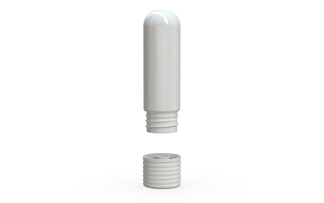 510 Cartridge Spiral CR Container Round Top - Branco Opaco Com Tampa Branco Opaco