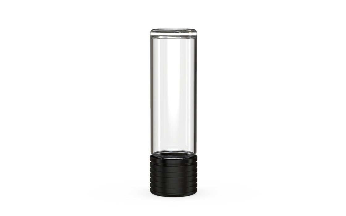 510 Cartridge Spiral CR Container Flat Top - Clear Natural With Opaque Black Lid